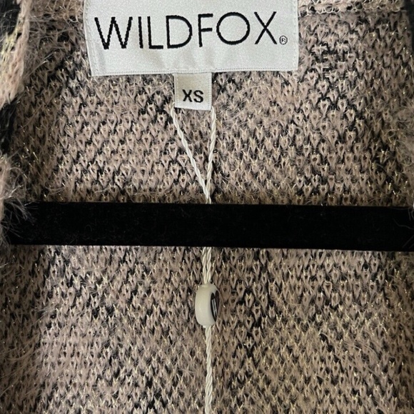 NWT WILDFOX Eyelash cardigan open long pink animal sz XS metallic comfy - Picture 6 of 8